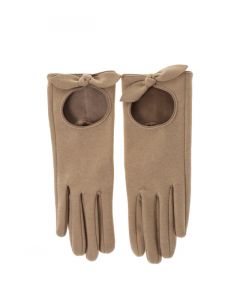 Hanskat rusetti beige NEA