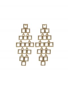 Korvakorut kulta riipus neliö