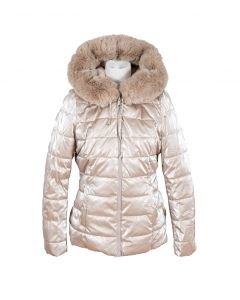 Kääntötakki tekoturkis beige XL