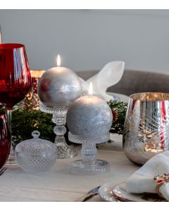 Pallokynttilä 10cm hopea