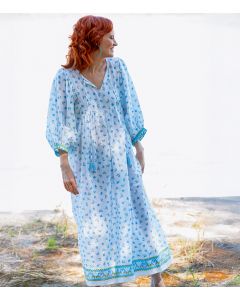 Mekko valkoinen/sininen CAROL