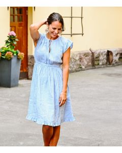 Pellavamekko XL sininen PAULA