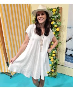 Pellavamekko valkoinen LINO