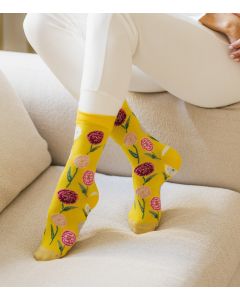 Sukat kukka keltainen FUNNY SOCKS