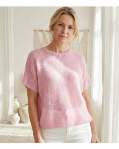 Mohairneule vaaleanpunainen