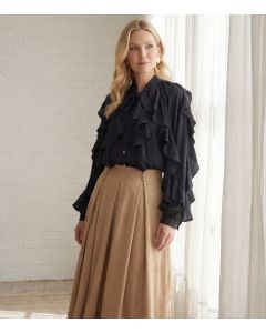 Röyhelöpaita musta SHIRLEY