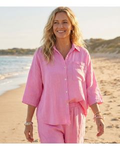 Pellavapaita vaaleanpunainen LINO