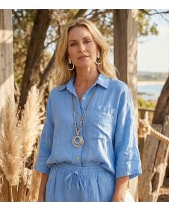 Pellavapaita sininen LINO